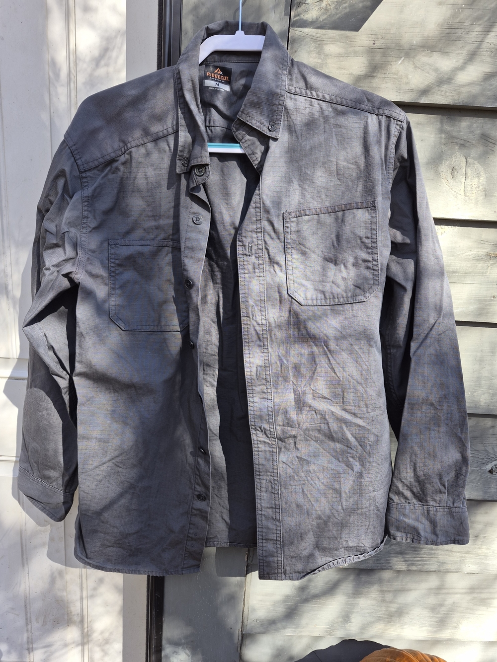 Men's Gray Work Shirt Jacket - Rugged Lightweight Layer